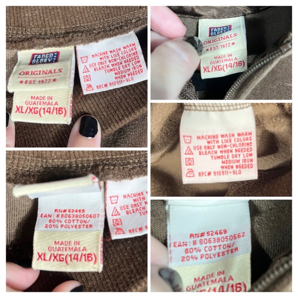 Vtg 90s Y2K Brown Glitter Trim Velour Tracksuit Hoodie Pants Set Girls XL Wms Sm - Picture 4 of 9